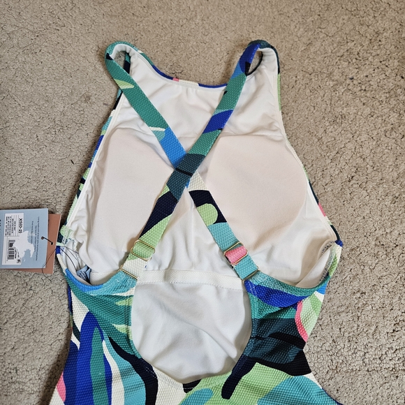 Shade & Shore Textured Tropical One-Piece Swimsuit – Size XS (0–2) | NWT - Picture 9 of 11